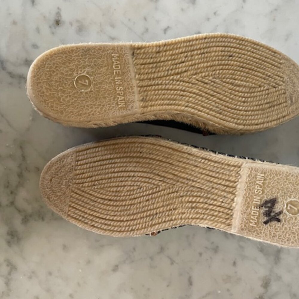 KATE SPADE Lara Denim Jute Leather Tab Espadrille Flat 7 - Picture 6 of 16
